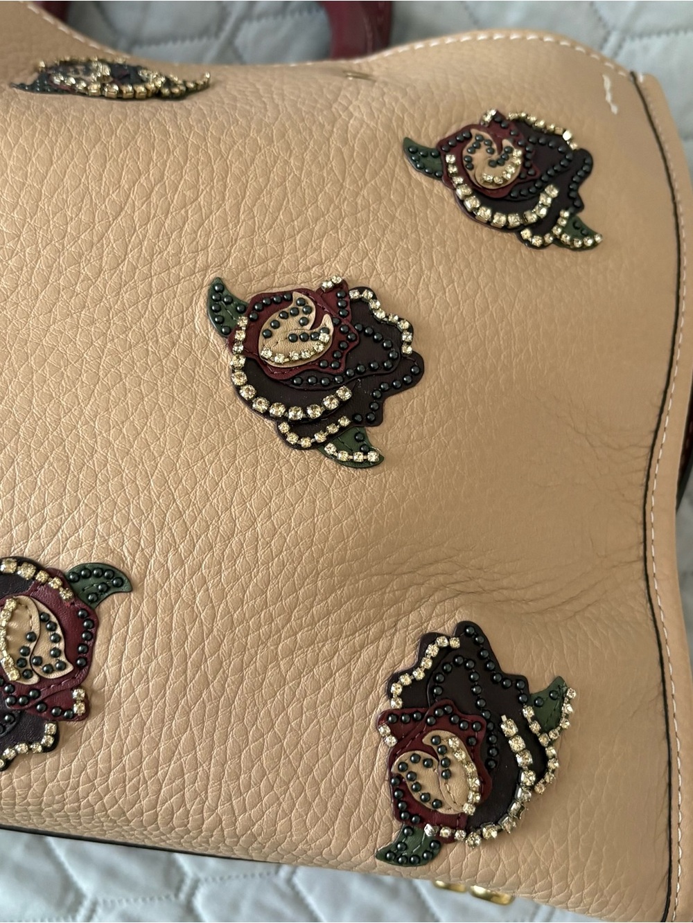 Rare COACH Rogue 30 leather bag satchel with rose appliqué - Picture 15 of 15